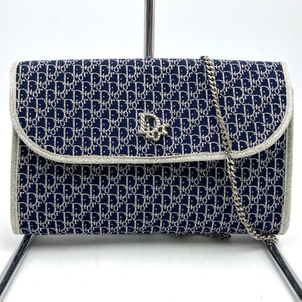 CHRISTIAN DIOR Blue Canvas Shoulder Bag - Picture 1 of 10